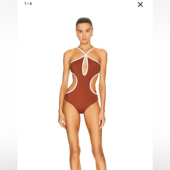 Johanna Ortiz Other - JOHANNA ORTIZ TERRACOTTA ROUGH SEA CUT-OUT, ONE-PIECE SWIMSUIT, SIZE LARGE